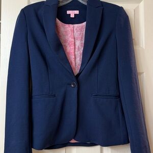 Lilly Pulitzer Navy Blue Fitted Blazer Sz XS